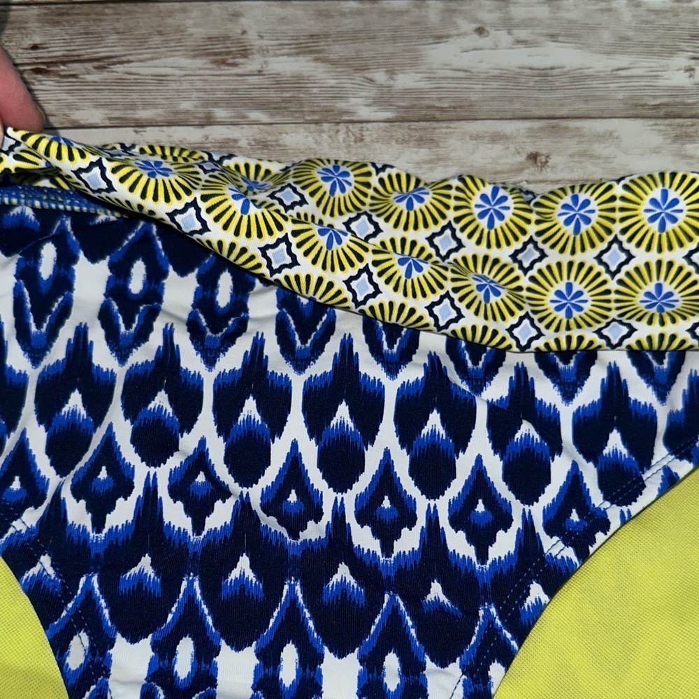 NWT Bleu Rod Beattie Bikini Bottom Size 14 Blue Yellow - Picture 4 of 5